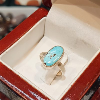 انگشتر نقره زنانه دستساز فیروزه نیشابوری - کدr676