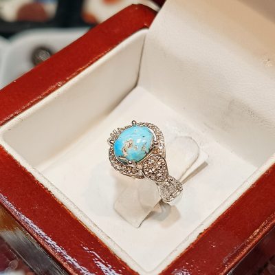 انگشتر نقره زنانه فیروزه نیشابوری - کدr679