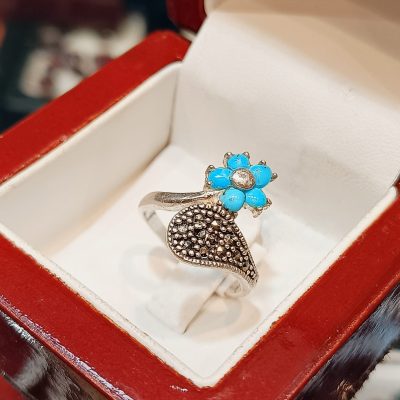 انگشتر نقره زنانه فیروزه نیشابوری - کدr690