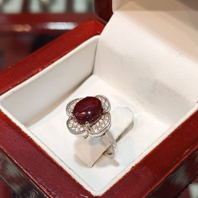 انگشتر نقره زنانه عقیق یمنی - کدr692