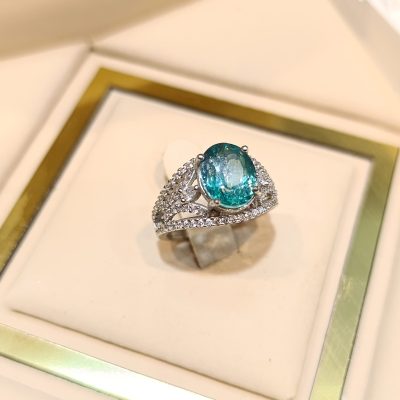 انگشتر نقره زنانه توپاز سبز - کدr1183