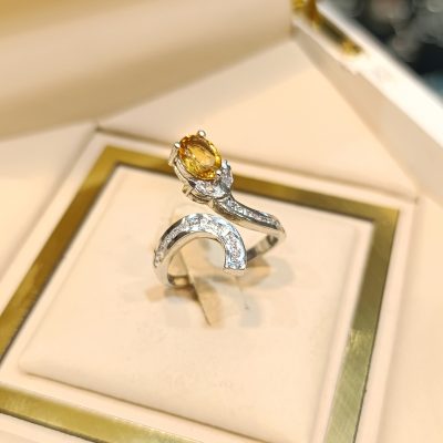 انگشتر نقره زنانه سیترین - کدr1337