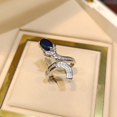 انگشتر نقره زنانه یاقوت کبود- کدr1339