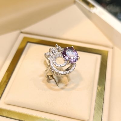 انگشتر نقره زنانه نگین آمتیست - کدr1340