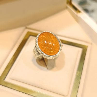انگشتر نقره دستساز مردانه عقیق یمنی - کدR1347