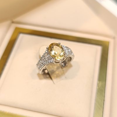 انگشتر نقره زنانه سیترین - کدr1355